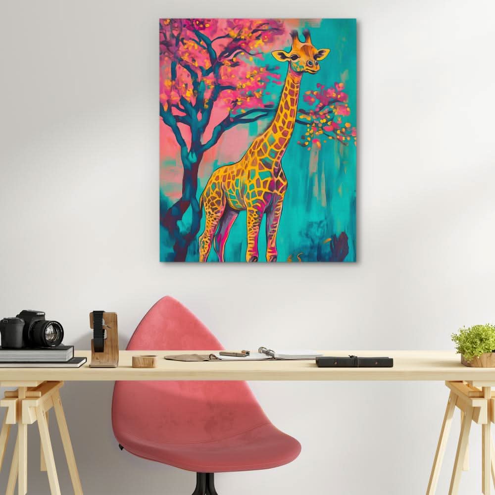 Sunlit Giraffe - Colorful Wall Art for Nursery