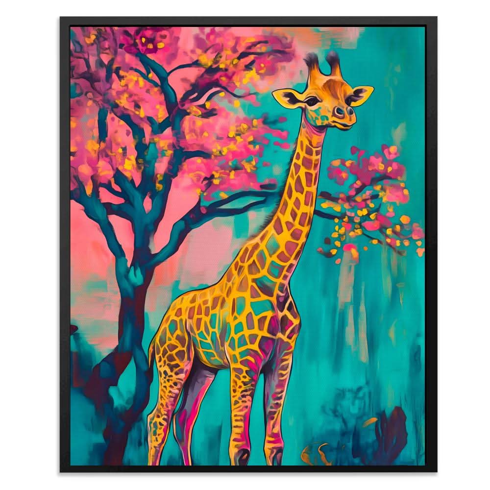 Sunlit Giraffe - Animals Canvas Wall Art