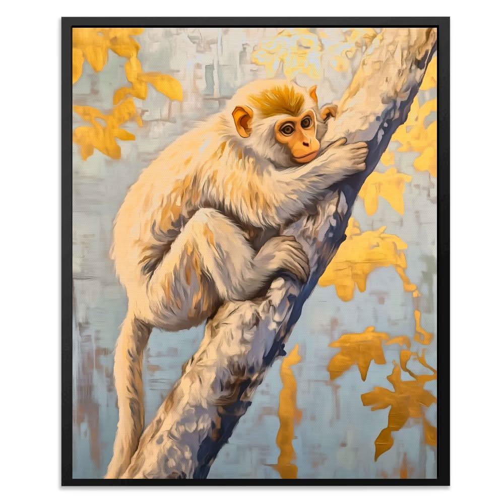 Sunlit Mischief - Earth Tones Monkey Canvas Print