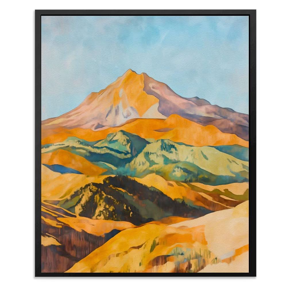 Sunlit Mountain Range - Landscapes Art for Hallway