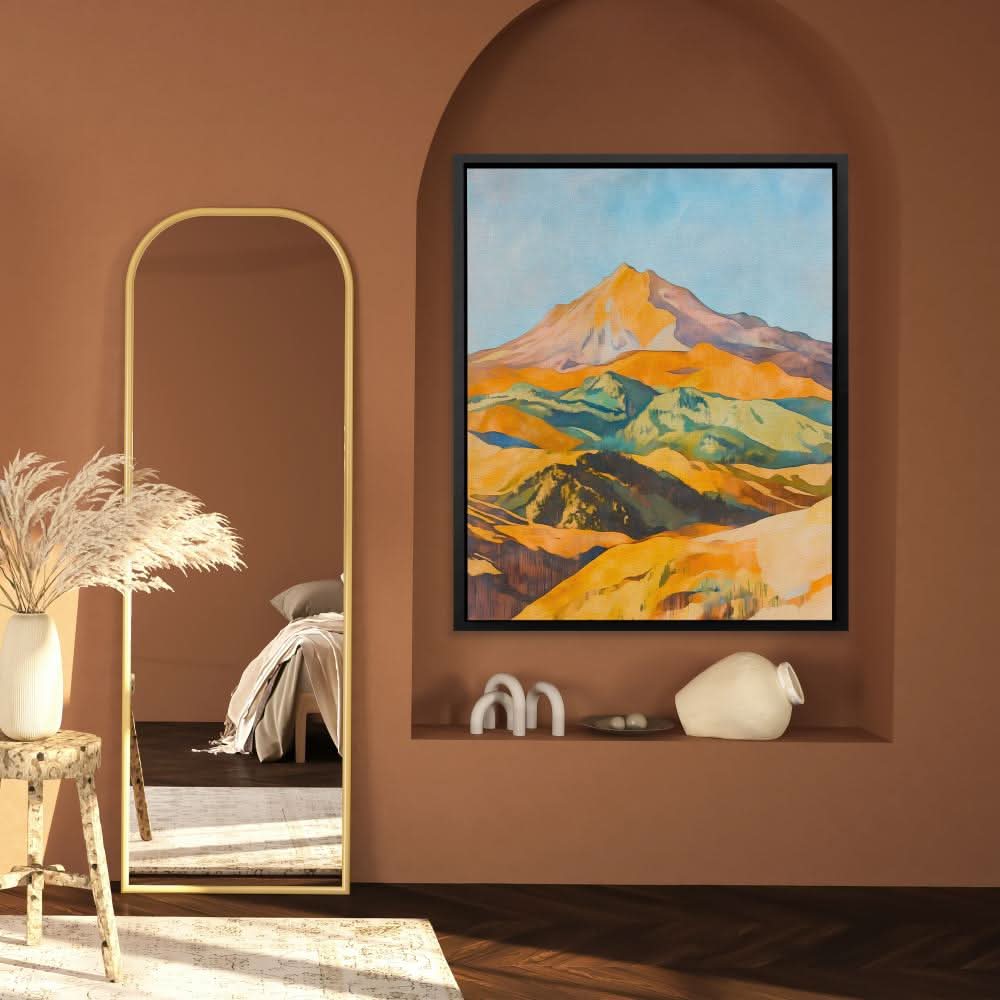 Sunlit Mountain Range - Large Canvas Print