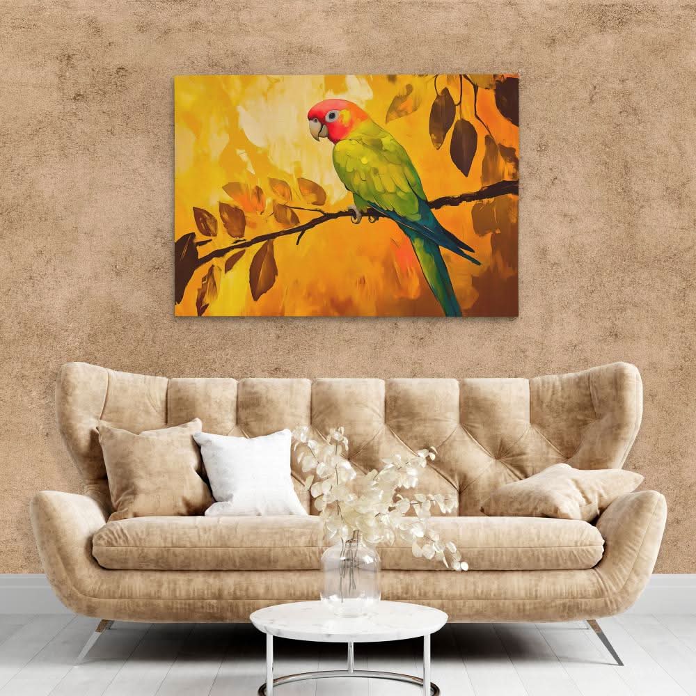 Sunlit Parrot - Large Canvas Print