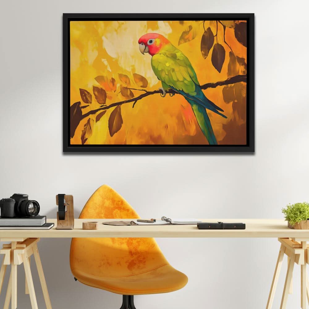 Sunlit Parrot - Colorful Wall Art for Kitchen