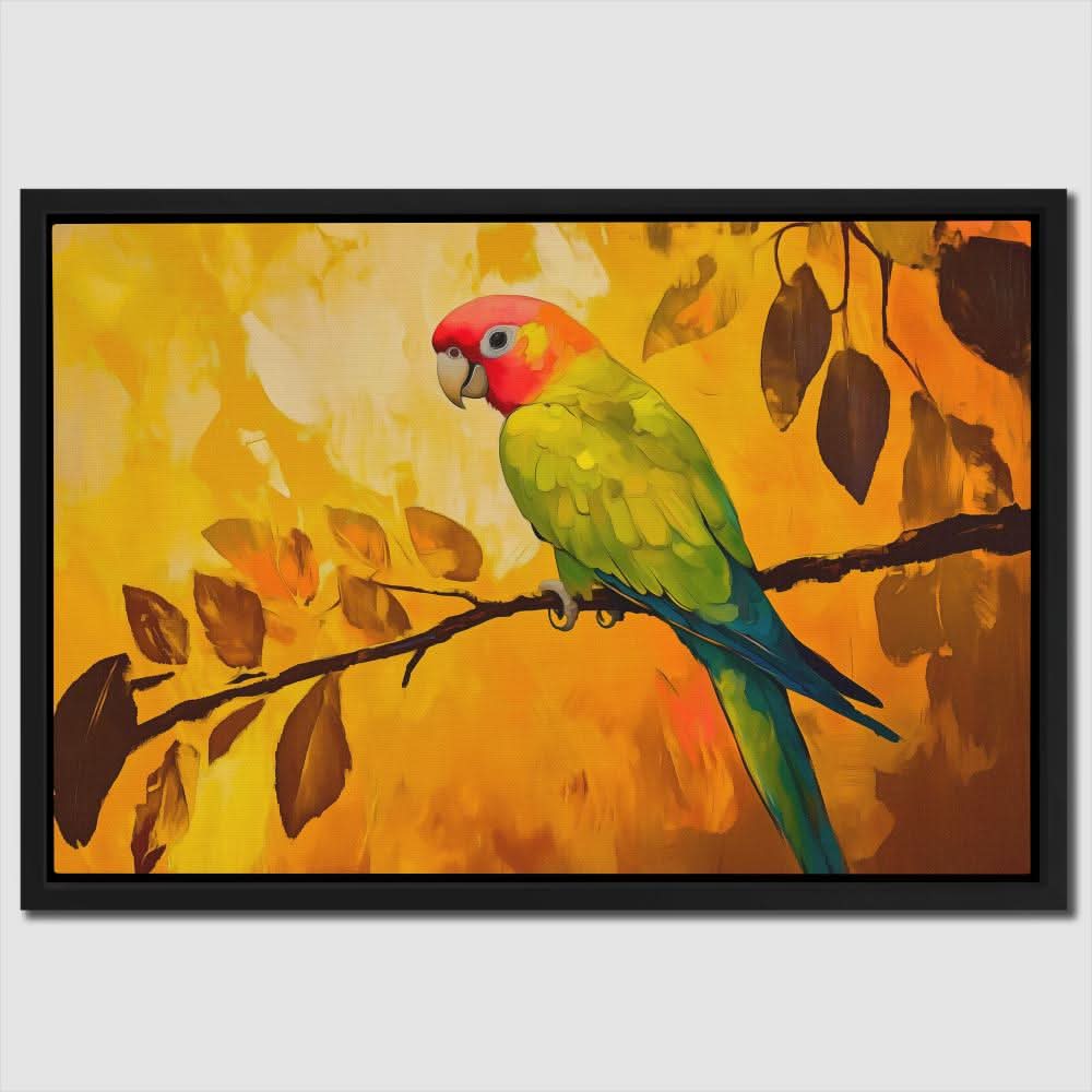 Sunlit Parrot - Colorful Nature Canvas Print