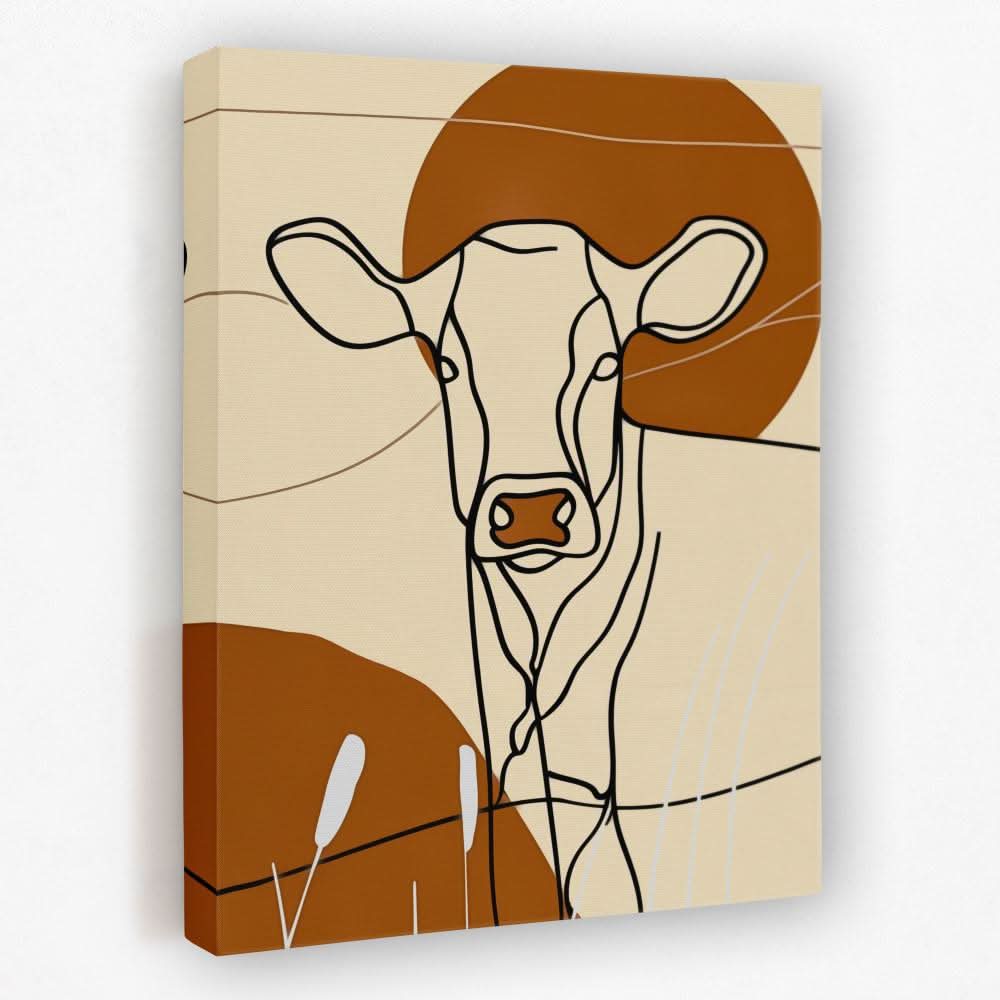 Sunset Cow - Animals Canvas Wall Art