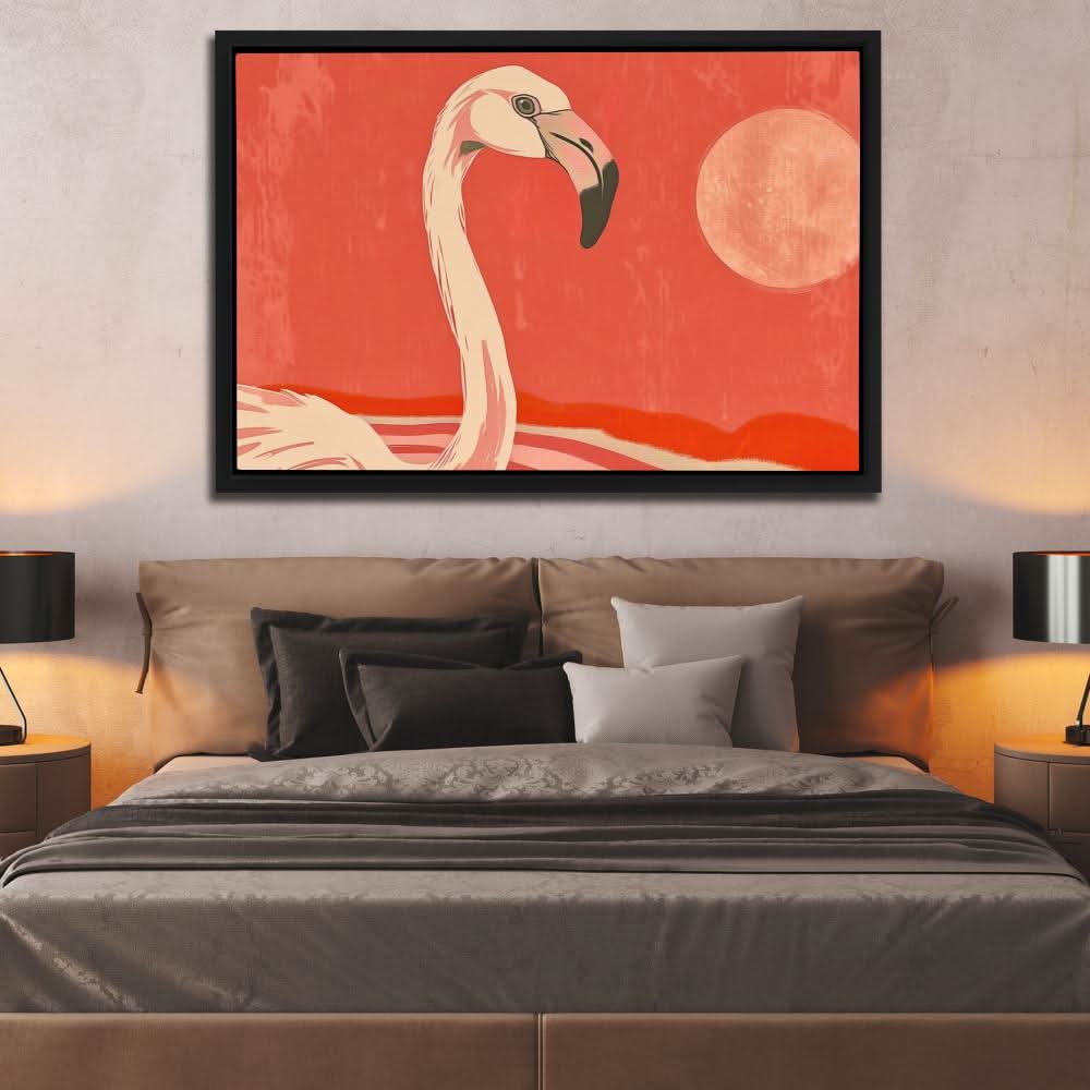 Sunset Flamingo - Beach Art for Bedroom
