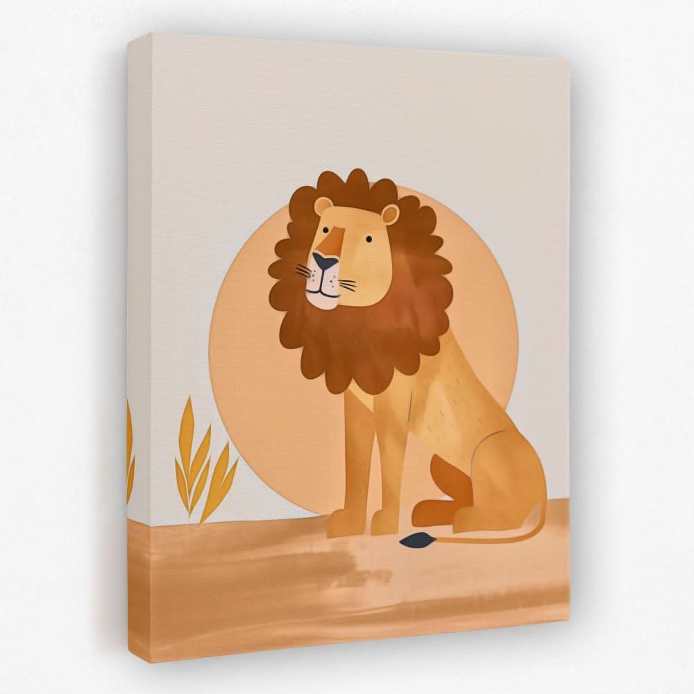 Sunset Lion - Animals Canvas Wall Art
