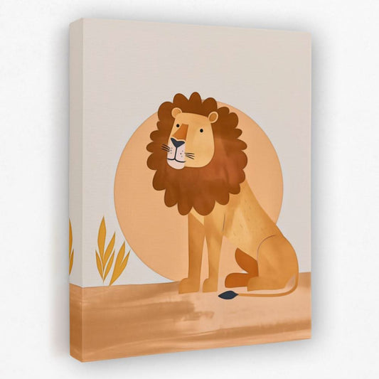Sunset Lion - Animals Canvas Wall Art