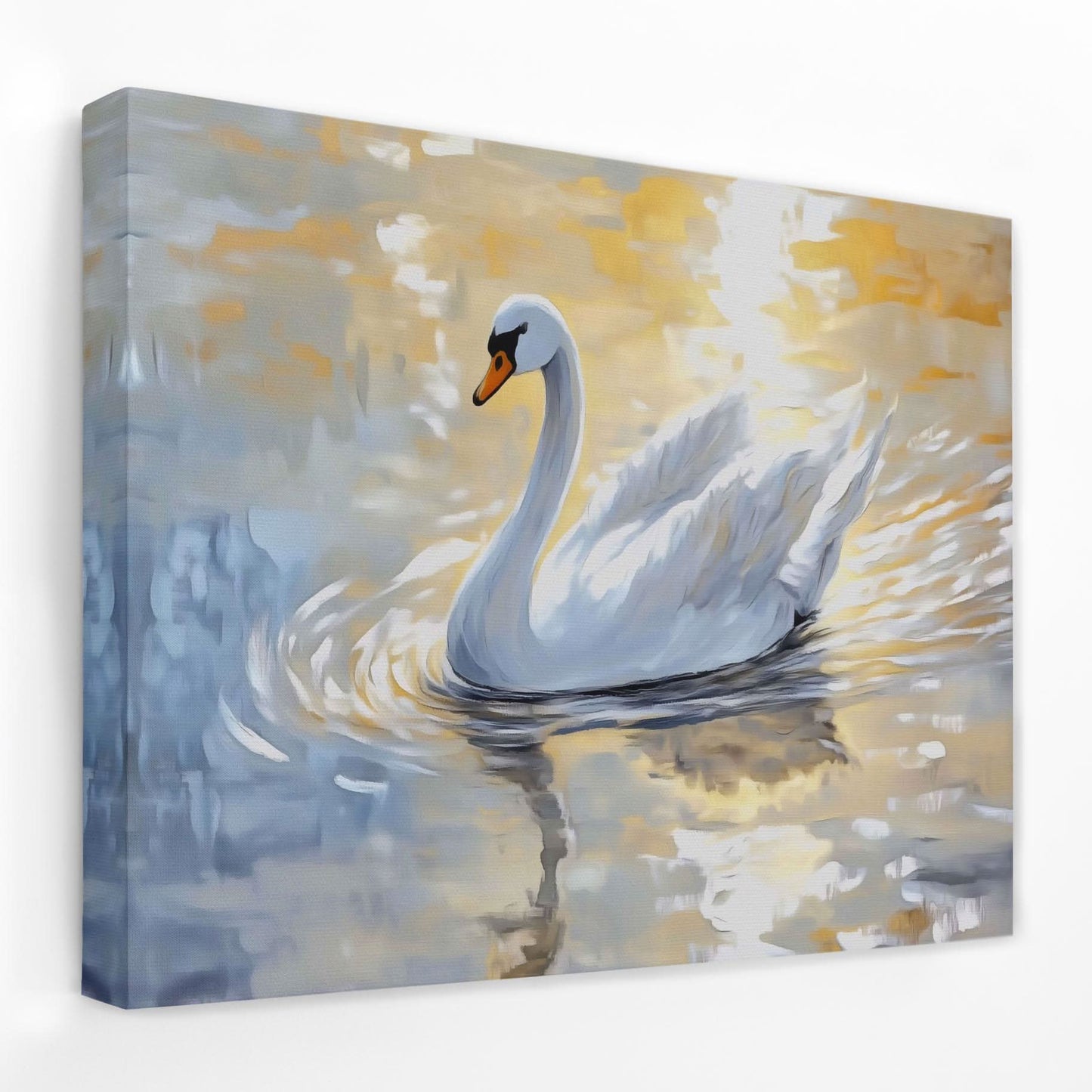 Sunset Swan - Bird Canvas Wall Art