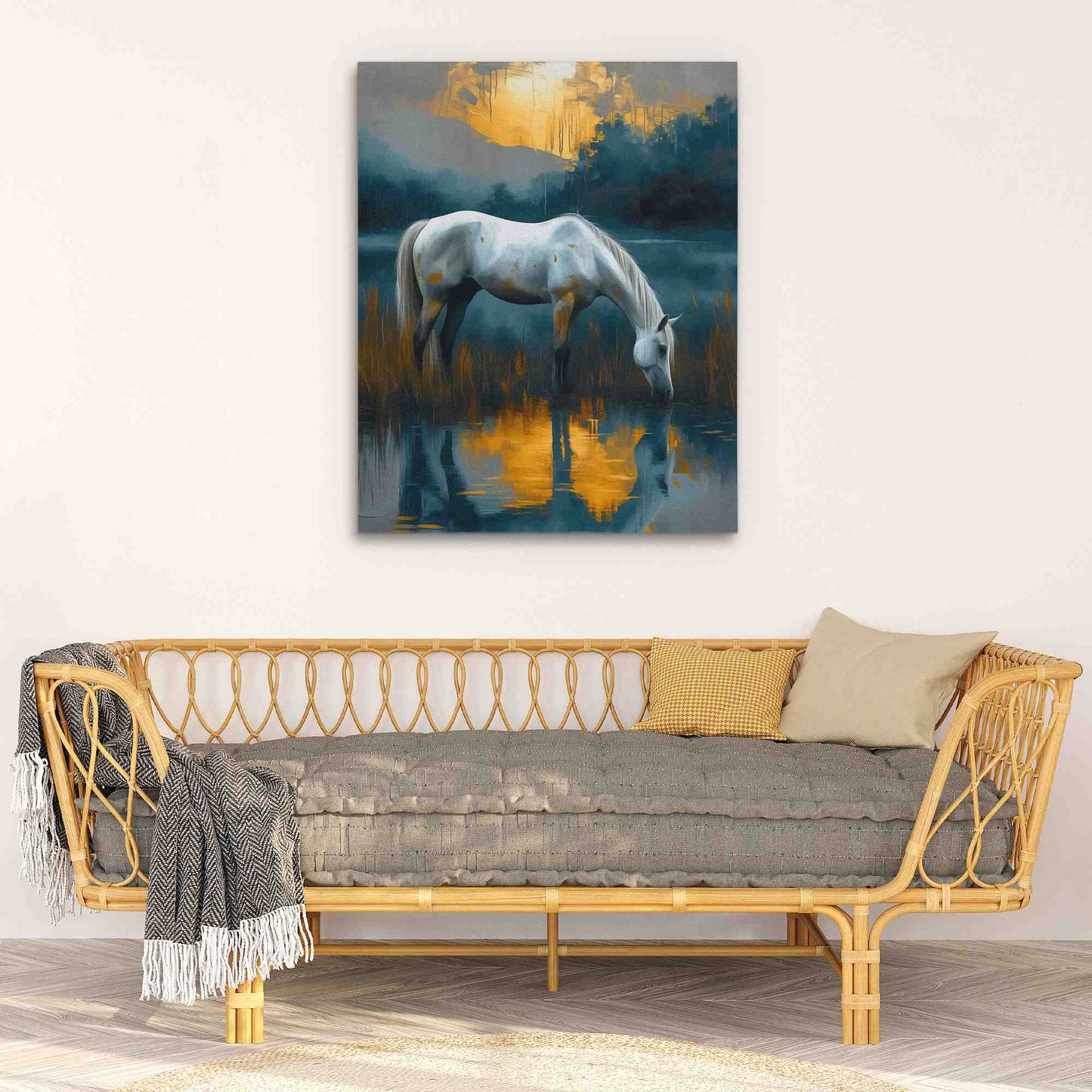 Sunset Thirst - Black Canvas Wall Art