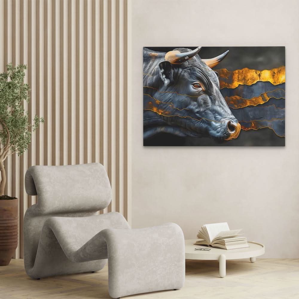 Surging Horns - Wall Art in Black Frame