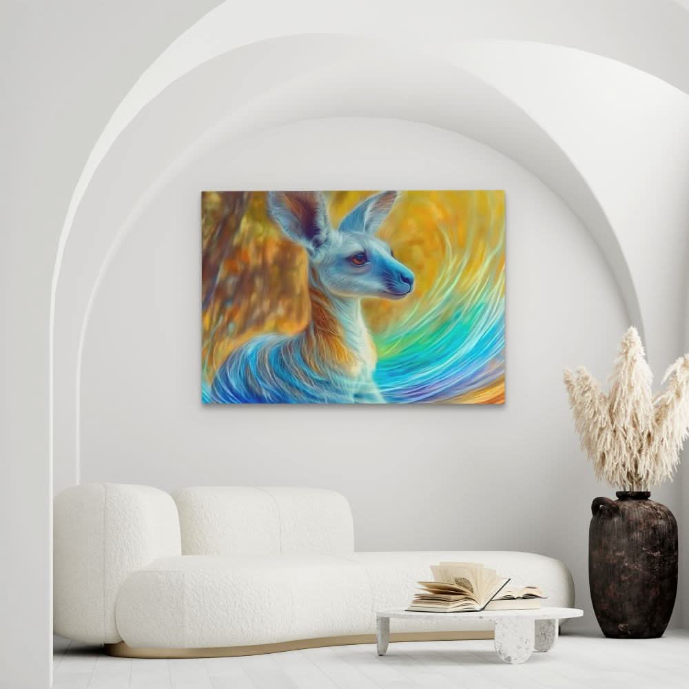 Surreal Kangaroo - Nature Wall Art in Black Frame