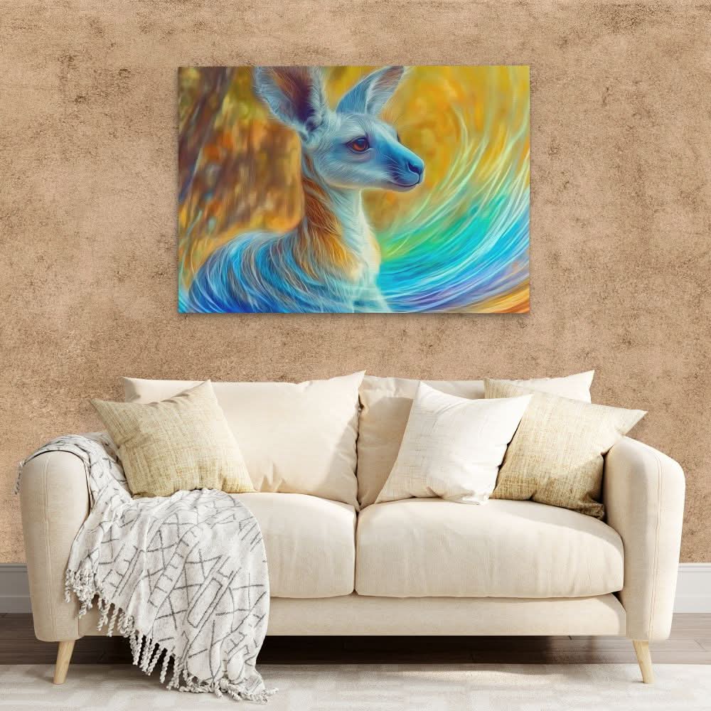 Surreal Kangaroo - Colorful Canvas Wall Art