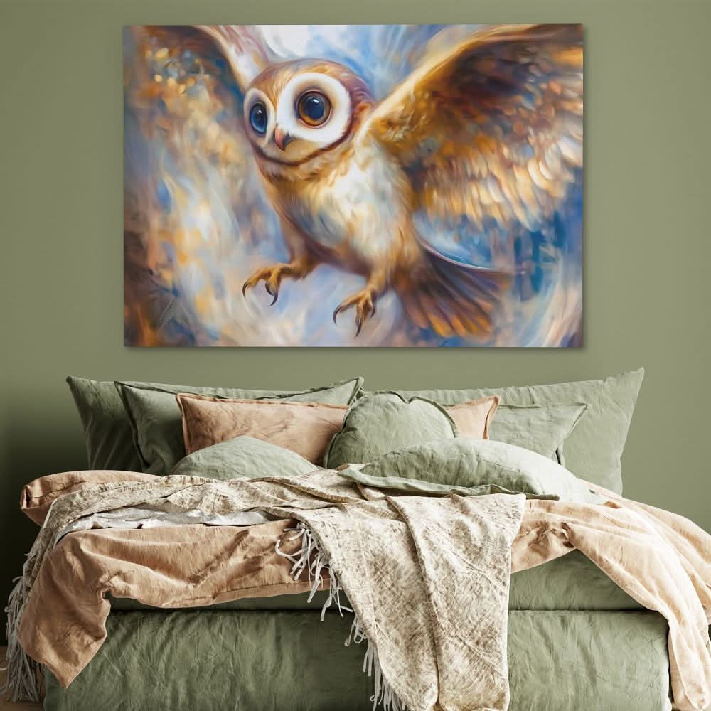 Surreal Owl - Surrealism Colorful Canvas Wall Art
