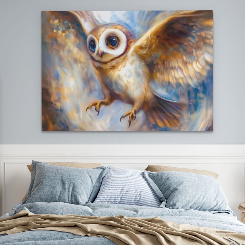 Surreal Owl - Surrealism Wall Art in Black Frame