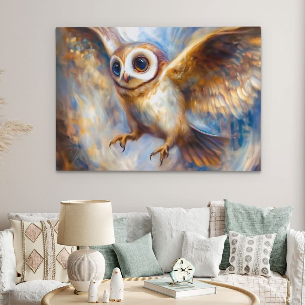 Surreal Owl - Colorful Owl Canvas Print