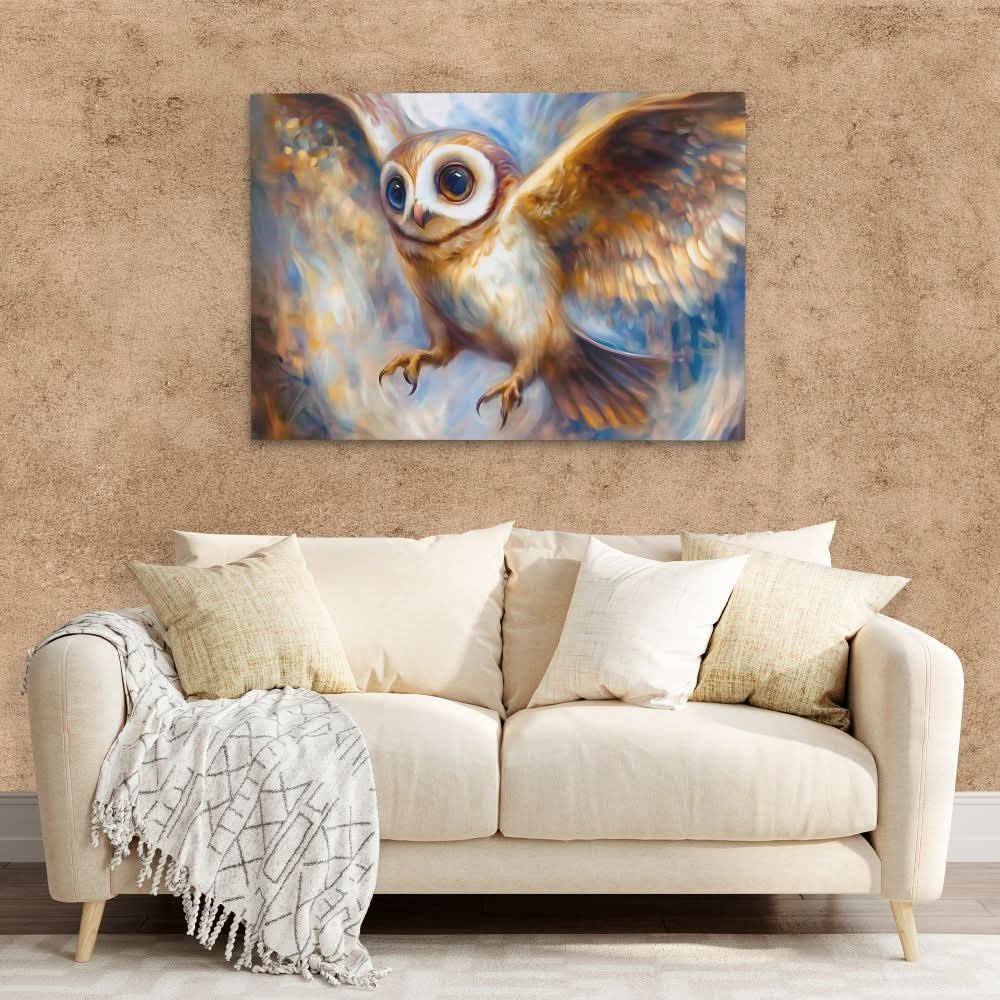 Surreal Owl - Owl Wall Art in Black Frame