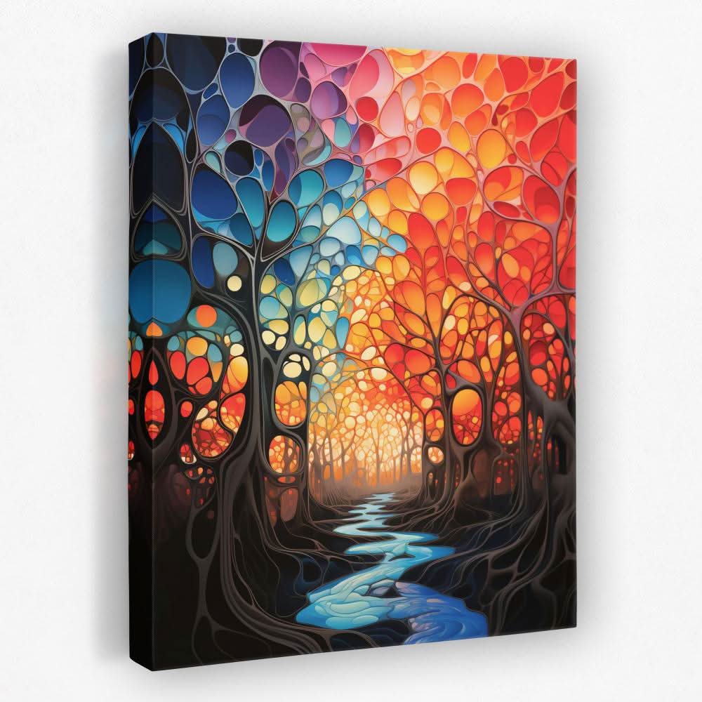 Surrealism Stream - Forest Canvas Wall Art