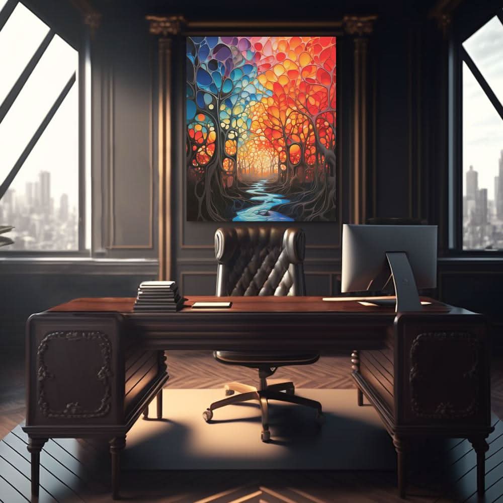 Surrealism Stream - Surrealism Blue Canvas Wall Art
