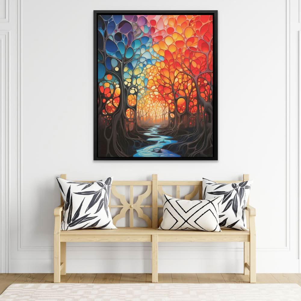 Surrealism Stream - Blue Wall Art