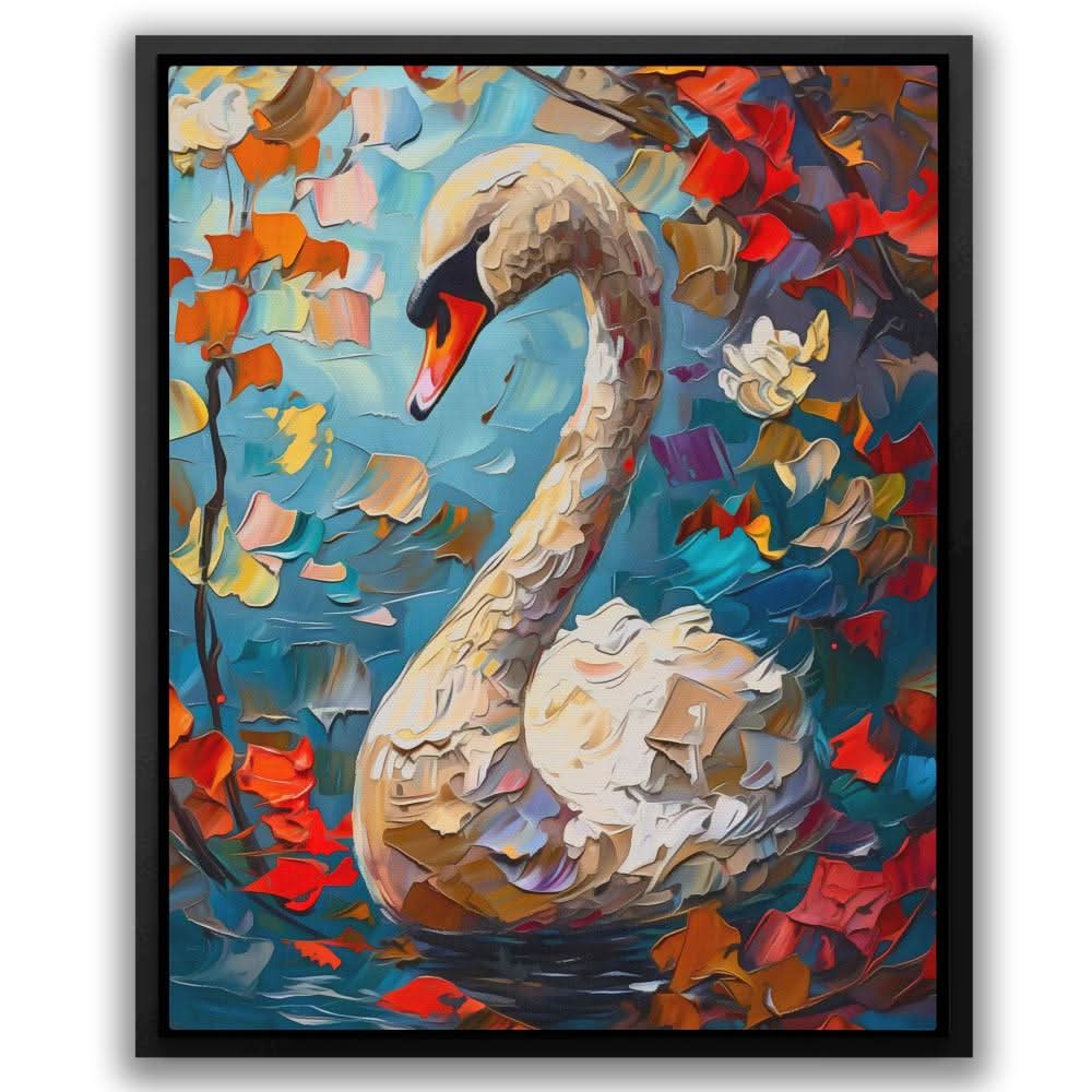 Swan in the Fall - Animals Art for Hallway