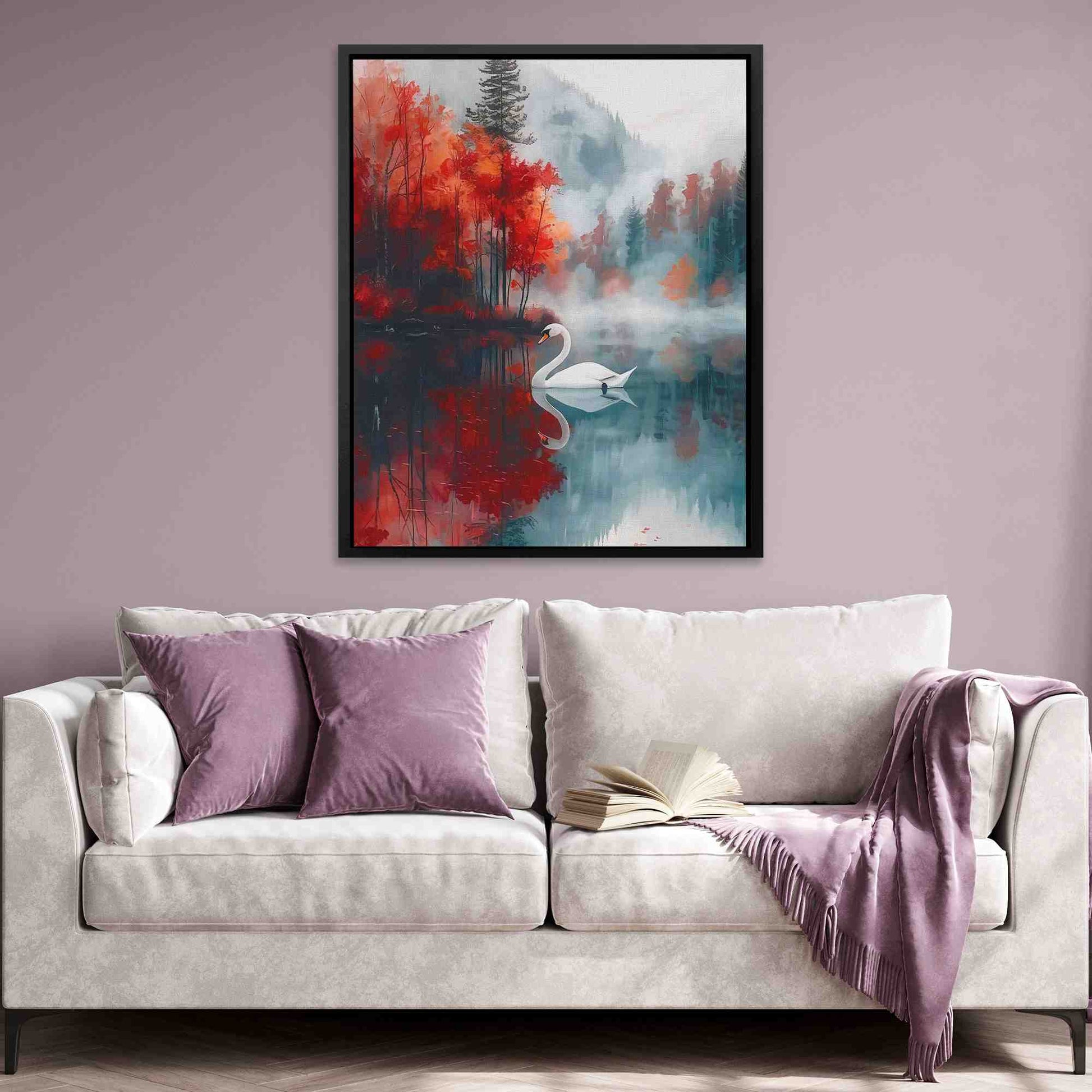 Swan Lake - Wall Art in Black Frame