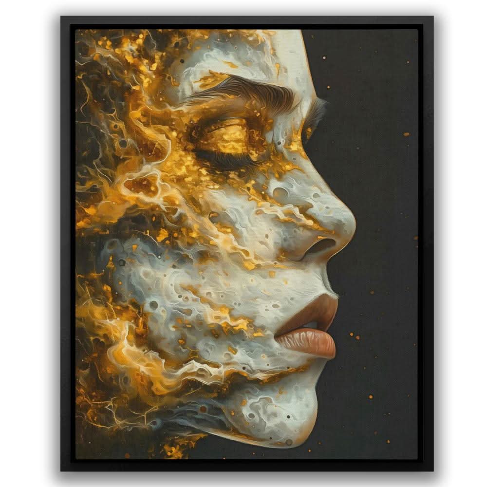 Sweet Embrace - Black Gold and White Art for Bedroom