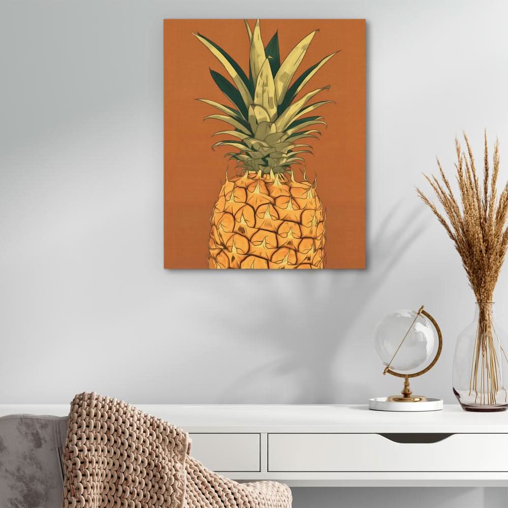 Sweet Pina - Minimalist Yellow Canvas Wall Art