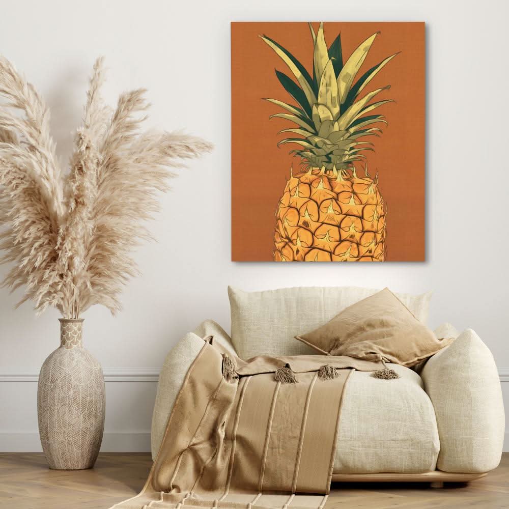 Sweet Pina - Bohemian Wall Art in Black Frame