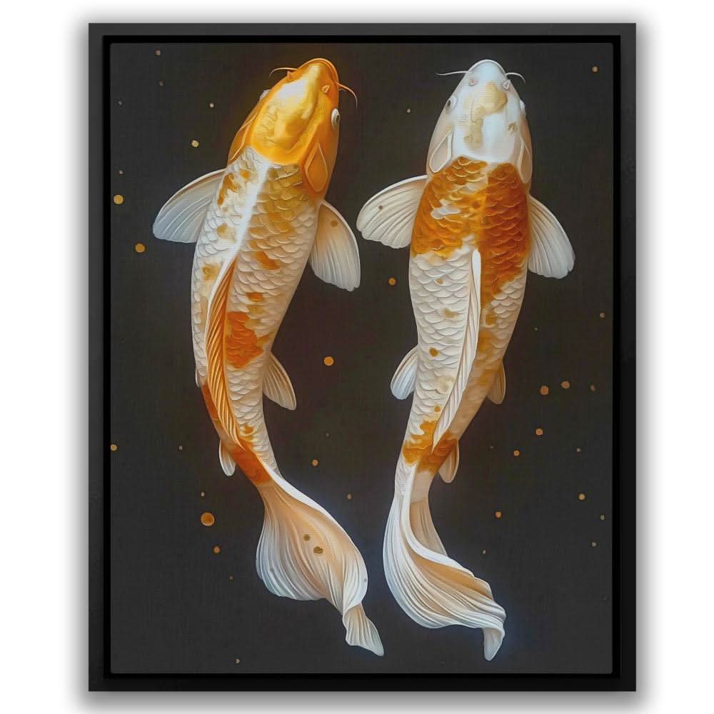 Swimming Koi Fish - Animals Art for Bathroom