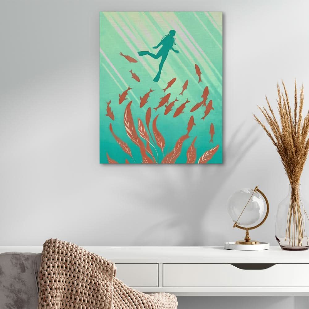 Swimming with the Fishes - Large Canvas Print