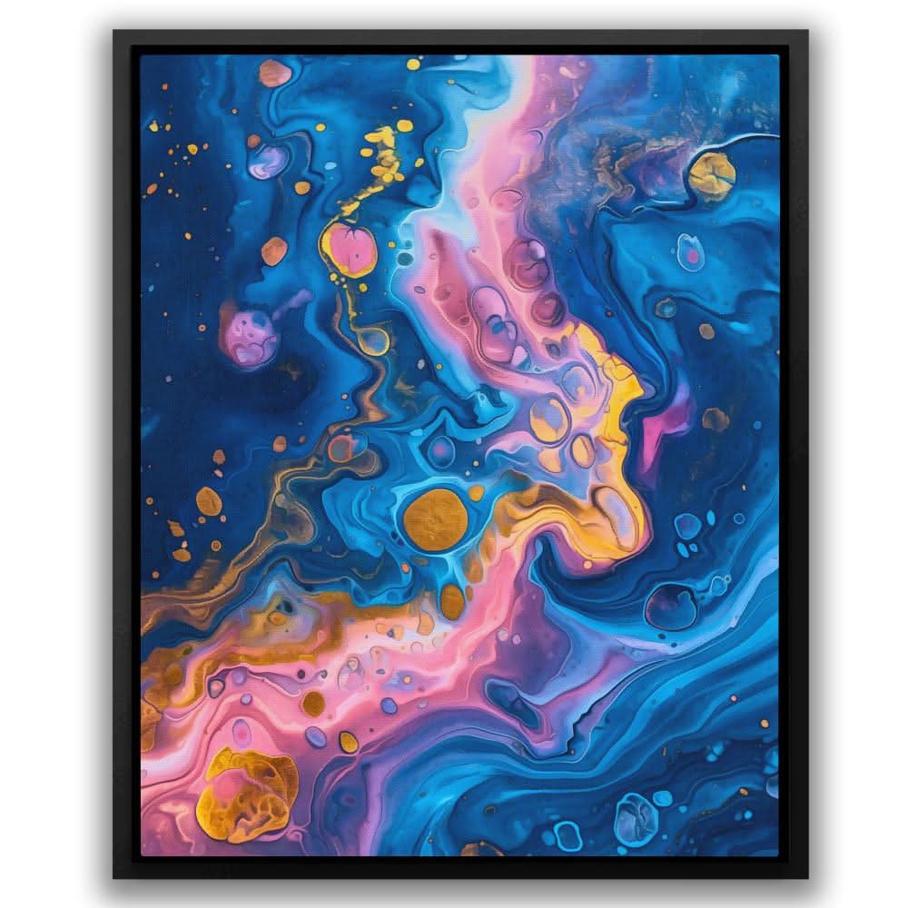 Swirling Embrace - Blue Navy Blue Canvas Print