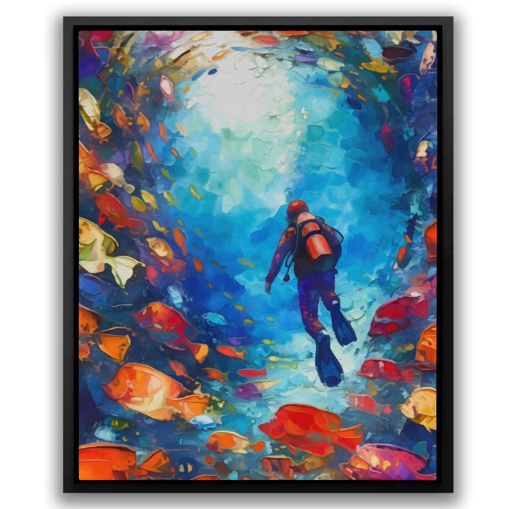 Swirling School of Fish - Diving Art for Lounge