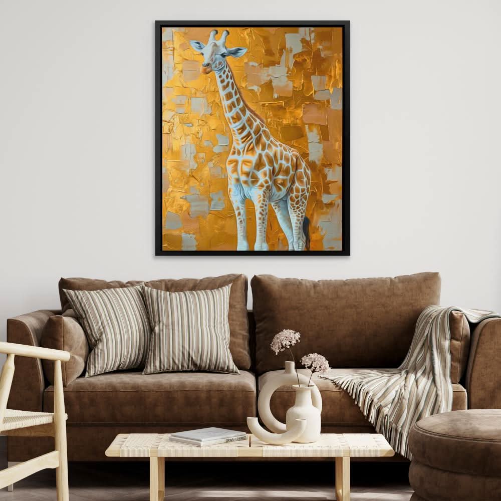 Tall Giraffe - Wall Art in Black Frame