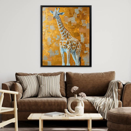 Tall Giraffe - Wall Art in Black Frame