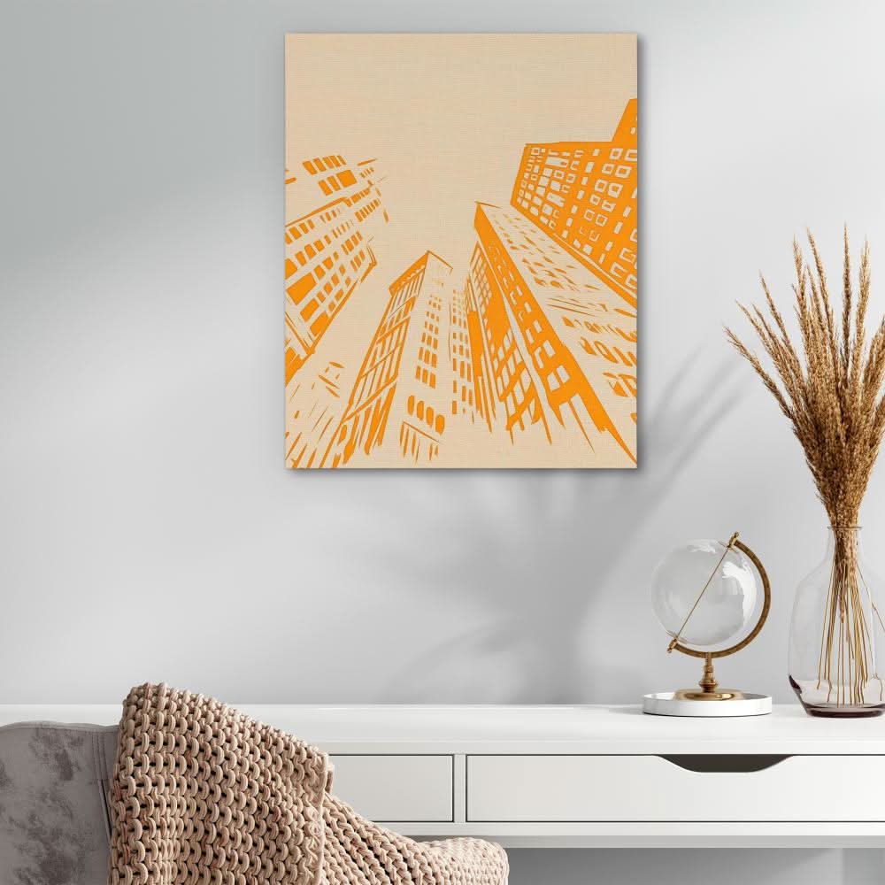 Tall Skyscrapers - Cityscapes Wall Art in Black Frame