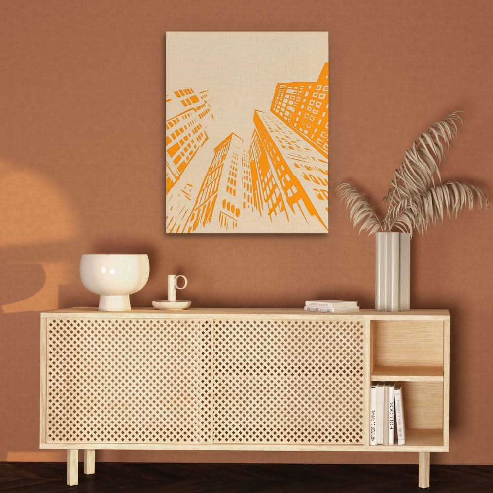 Tall Skyscrapers - Neutral Cityscapes Canvas Print