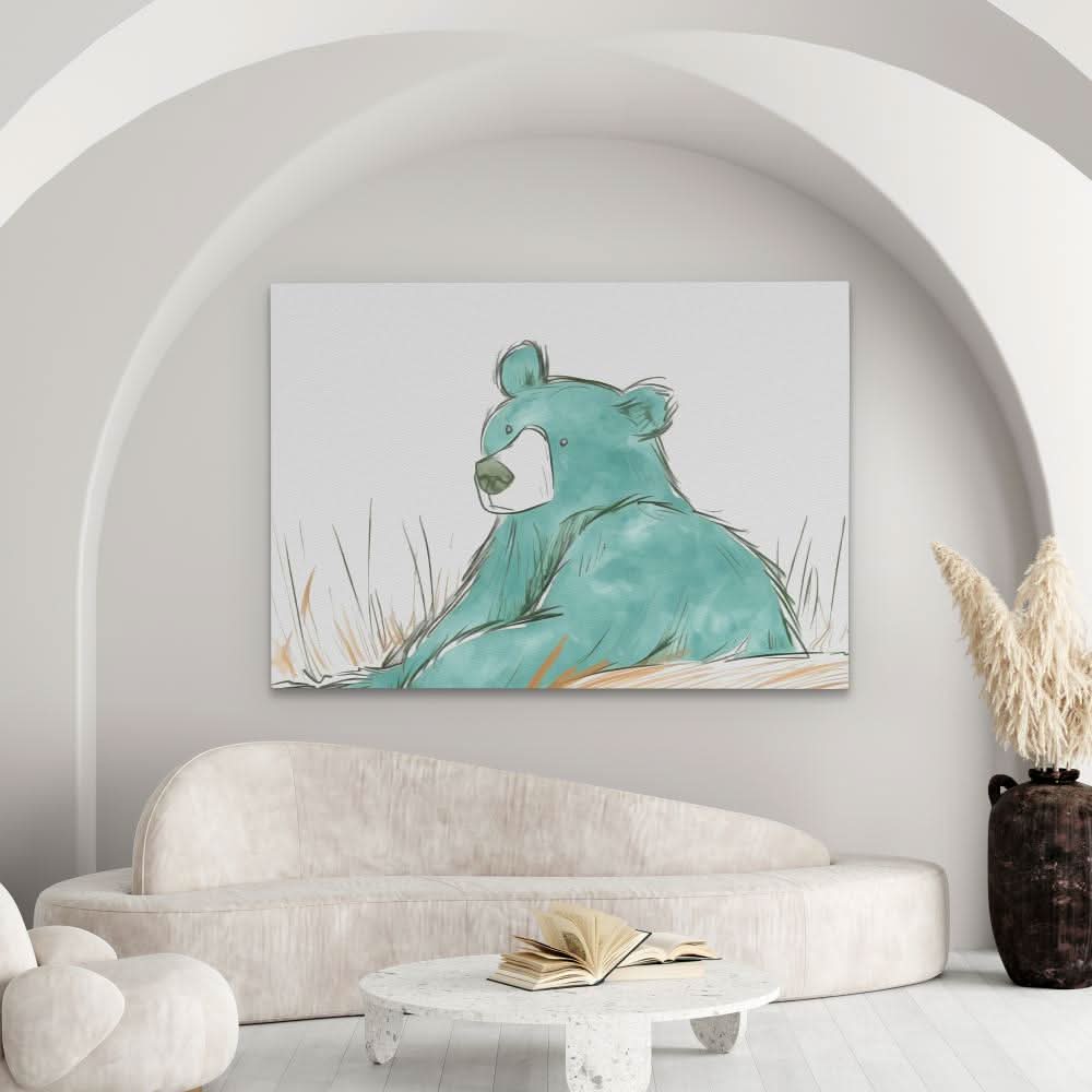 Teal Bear - Teal Bear Canvas Print