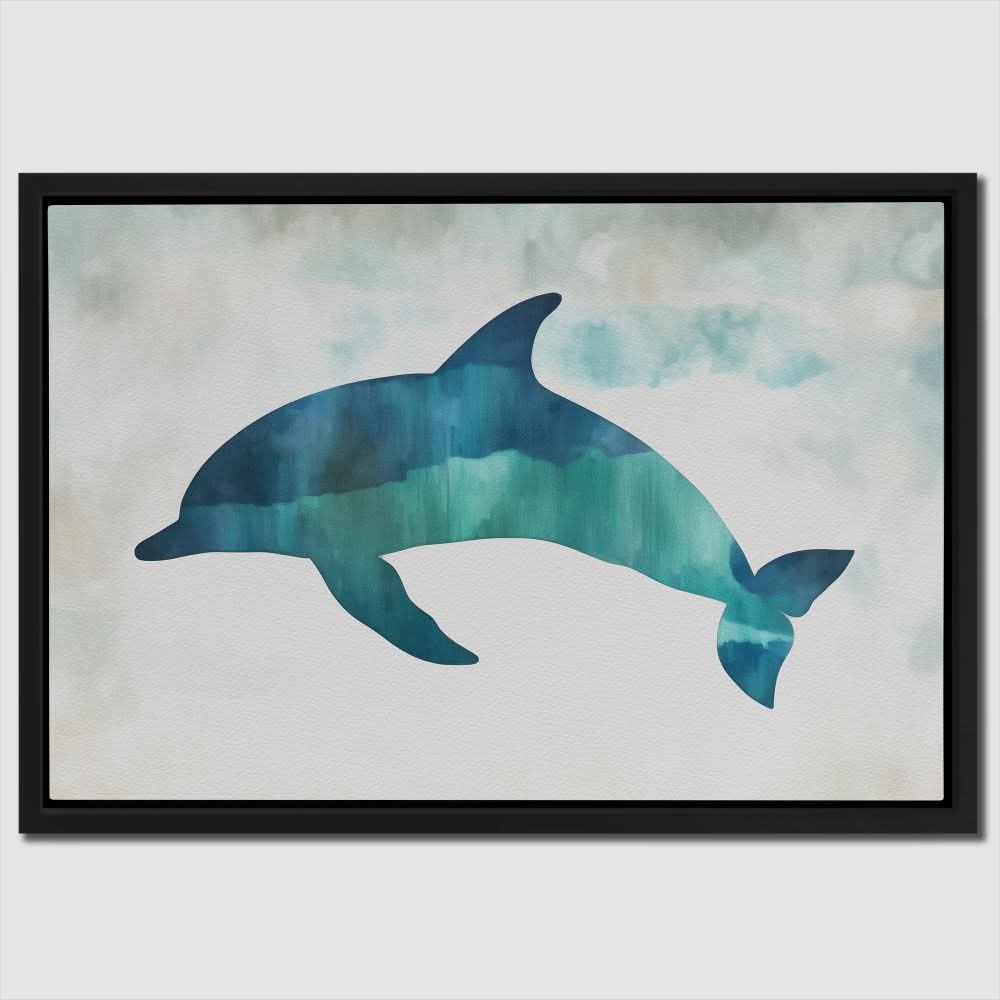 Teal Dolphin Jump - Dolphin Art