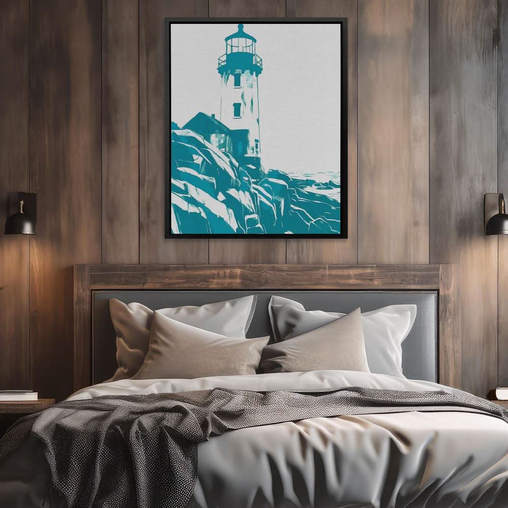 Teal Lighthouse - Large Canvas Print