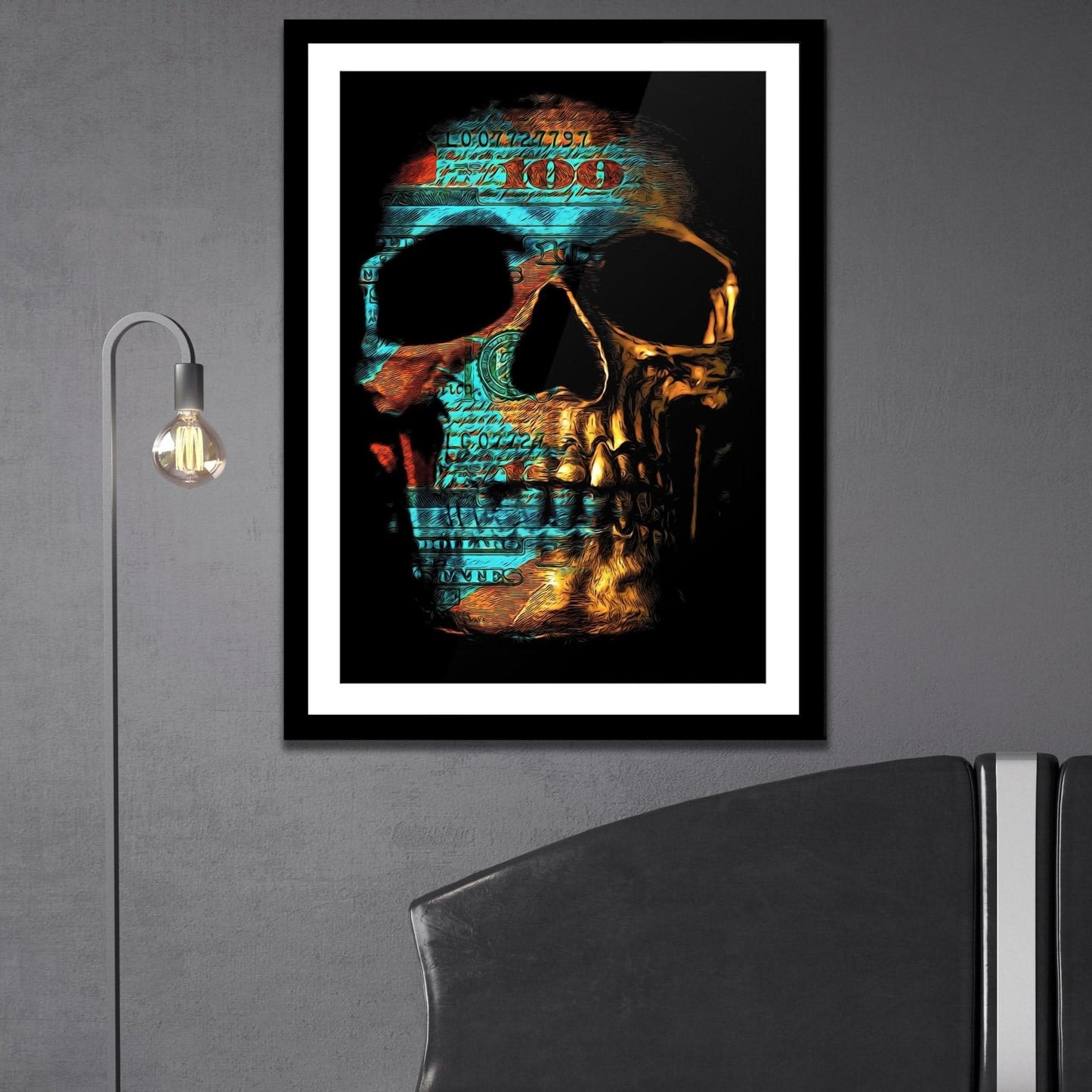 Teal Skull Semi - gloss Print - Luxury Wall Art