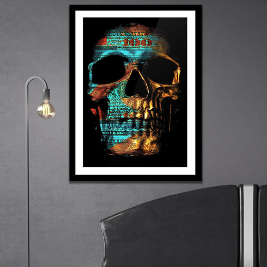 Teal Skull Semi - gloss Print - Luxury Wall Art