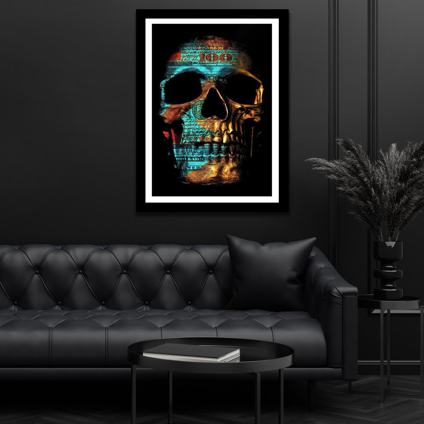 Teal Skull Semi - gloss Print - Luxury Wall Art