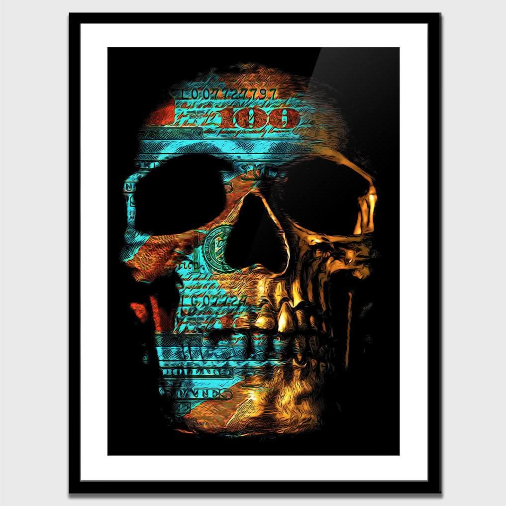 Teal Skull Semi - gloss Print - Luxury Wall Art