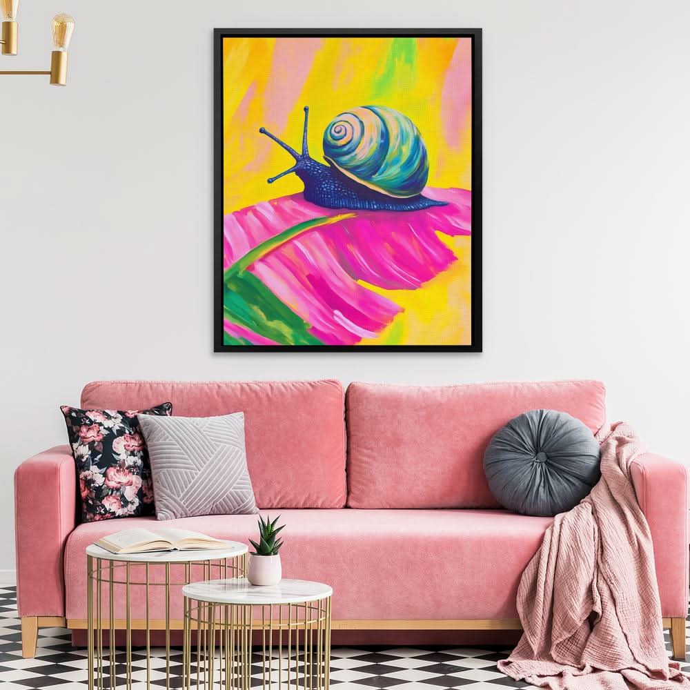 Technicolor Spiral - Colorful Pink and Purple Canvas Print