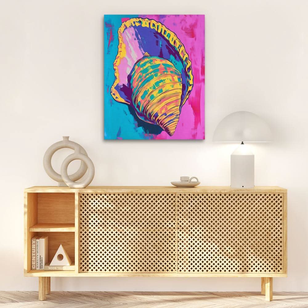 Technicolor Treasure - Blue Canvas Wall Art