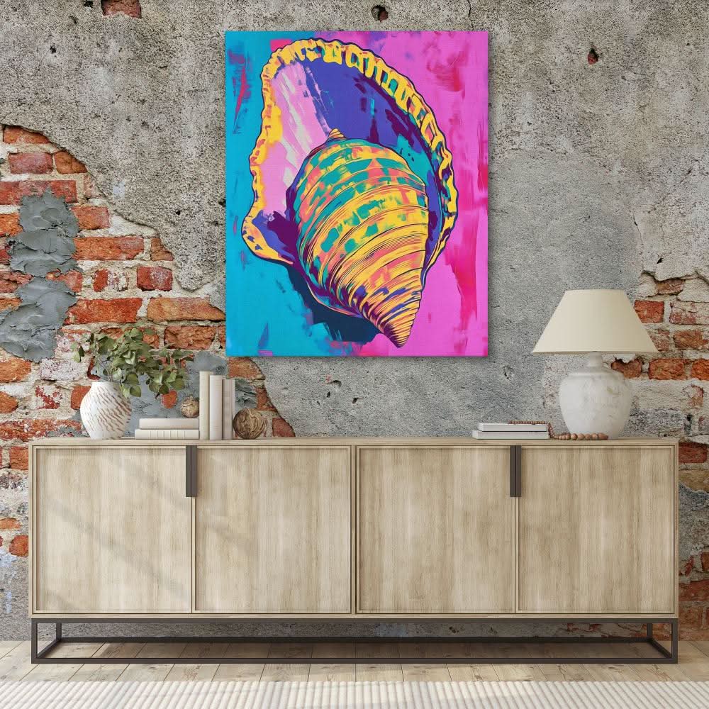 Technicolor Treasure - Pink and Purple Wall Art in Black Frame