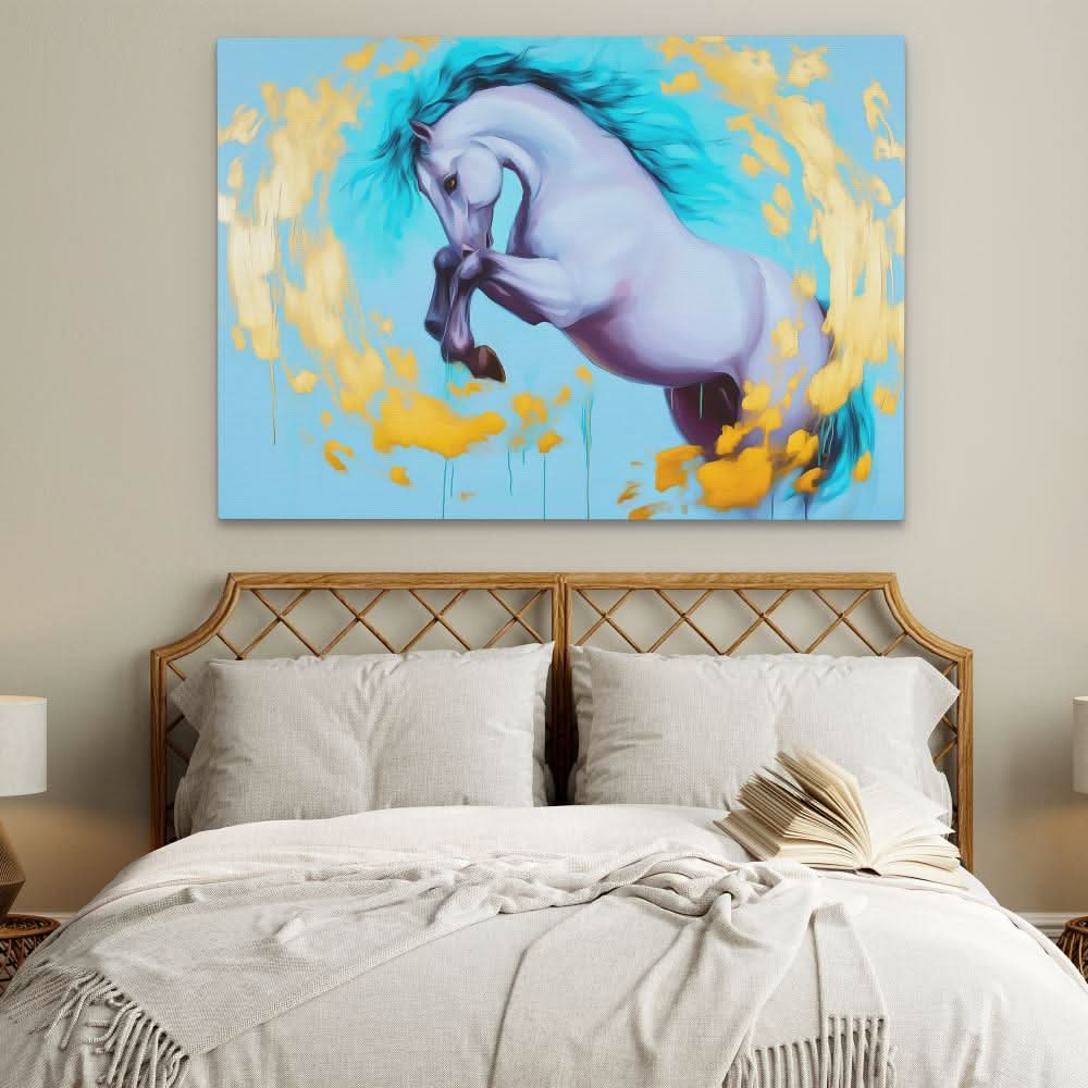 Tempest Hooves - Blue Horse Canvas Print