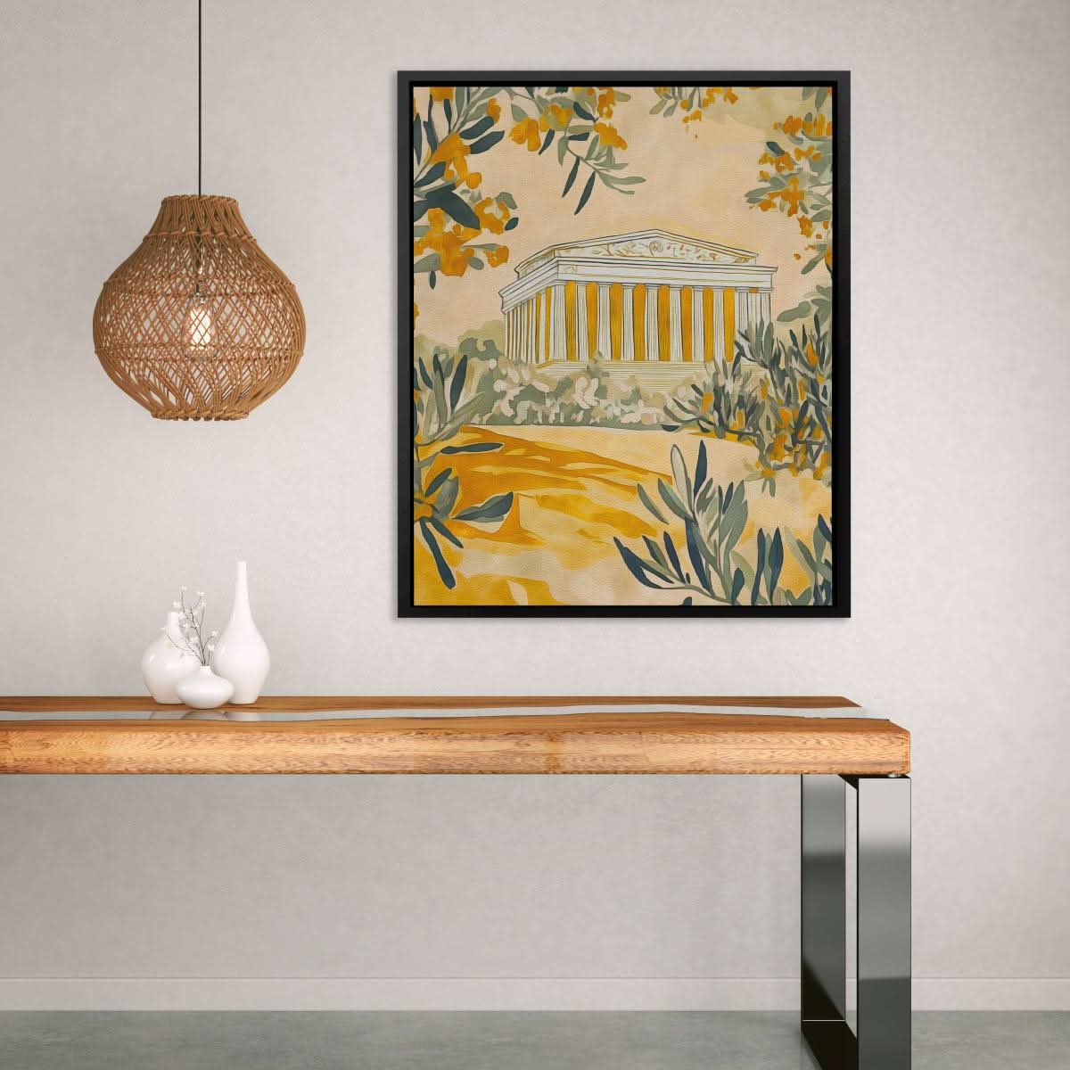Temple Among the Olives - Architecture Art for Dining Room