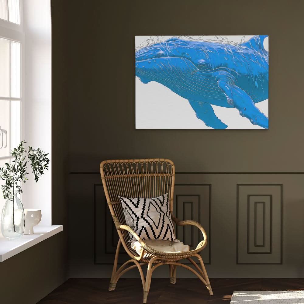 The Big Blue - Abstract Blue Canvas Wall Art